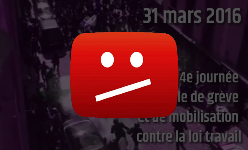 Youtube censure une vidéo montrant la répression policière lors des manifestations