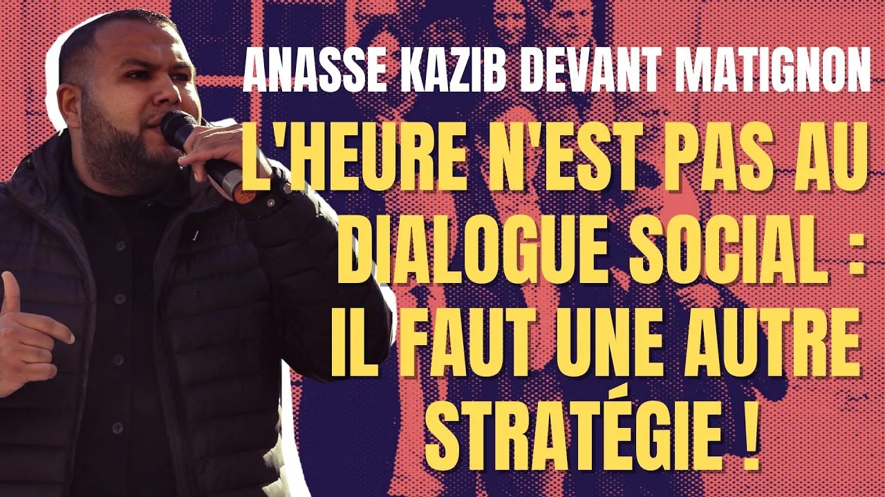 « On ne négocie pas avec le régime qui envoie des grévistes à l'hôpital » Anasse Kazib devant Matignon