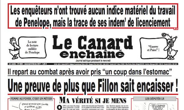 Dernière minute. Selon le Canard Enchaine, Pénélope Fillon aurait touché 45.000 euros d'indemnités de départ