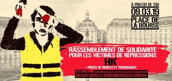 Acte 17 à Bordeaux . Un rassemblement avec HK contre les violences policières