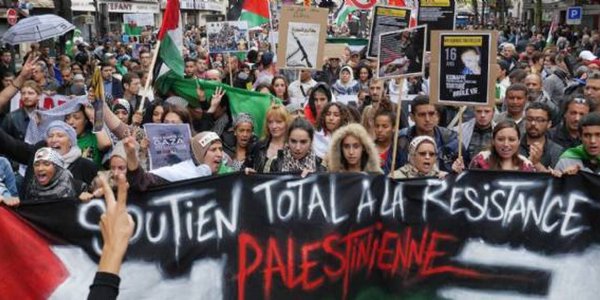 Manifestation en solidarité avec le peuple palestinien contre l'annexion de la Cisjordanie par Israël