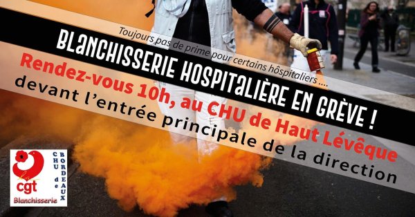 Bordeaux. La blanchisserie de l'hôpital en grève pour réclamer la prime covid pour tous