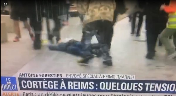 VIDEO. Reims : une passante jetée violemment à terre par la police, BFM-TV coupe le direct