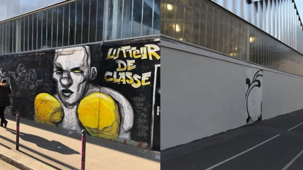 A Paris (rue d'Aubervilliers), une fresque sur les Gilets jaunes de 300 mètres censurée