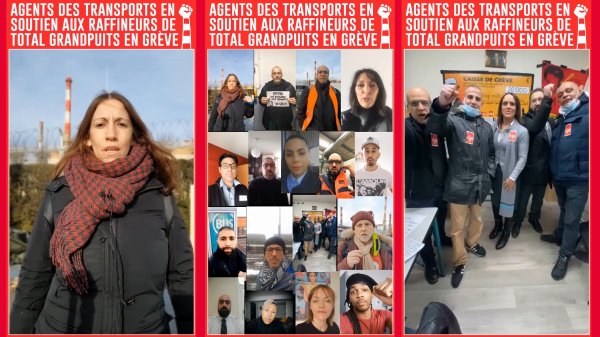 Vidéo. Des agents des transports envoient leur soutien aux raffineurs de Total Grandpuits en grève