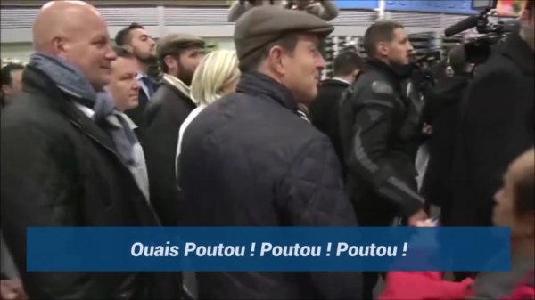 "Poutou", "Poutou" et des huées accueillent Marine Le Pen à Rungis