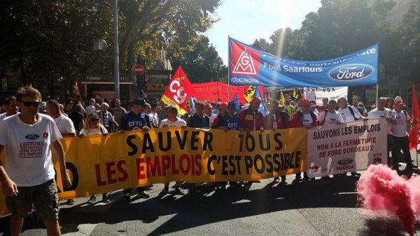 1000 manifestants à Bordeaux disent non à la fermeture de l'usine Ford de Blanquefort