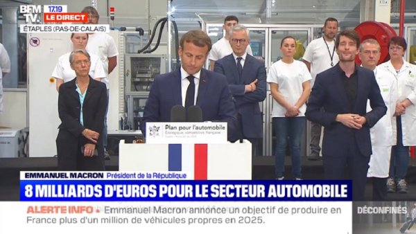 Automobile. Macron promet 8 milliards et des véhicules propres, mais rien sur les fermetures !