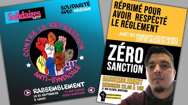 Ce mercredi à Nanterre : soutien à Hassan de la RATP, menacé de sanction pour son travail syndical