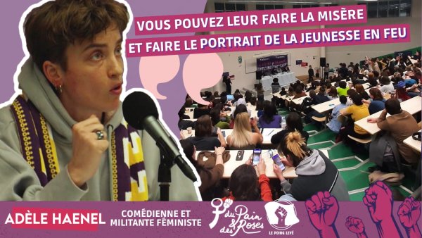 VIDÉO. « Faites le portrait d'une jeunesse en feu ! » : Adèle Haenel au meeting de Du Pain et Des Roses