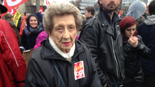 #23juin. La cégétiste de 93 ans, rescapée d'Oradour, défile aux côtés des travailleurs