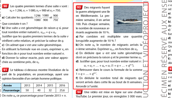 Quand un manuel Nathan utilise le sort des migrants pour… un problème de maths !