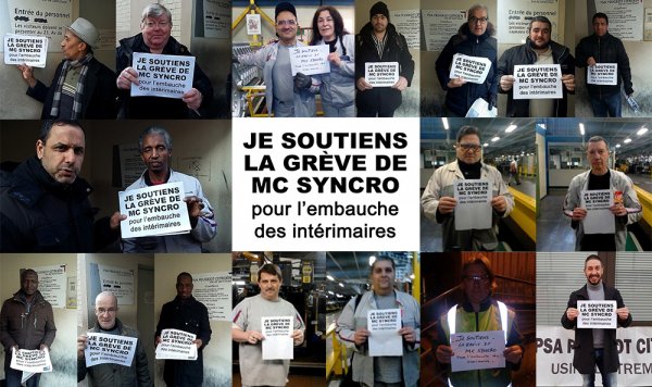 Des ouvriers de PSA envoient leur soutien aux grévistes de MC Syncro, sous-traitant de PSA Poissy