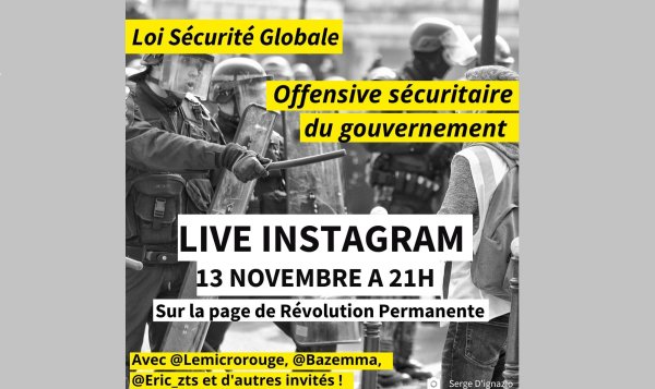 Live Instagram : Que nous dit la loi sécurité globale de la situation politique ? Viens en discuter à 21h