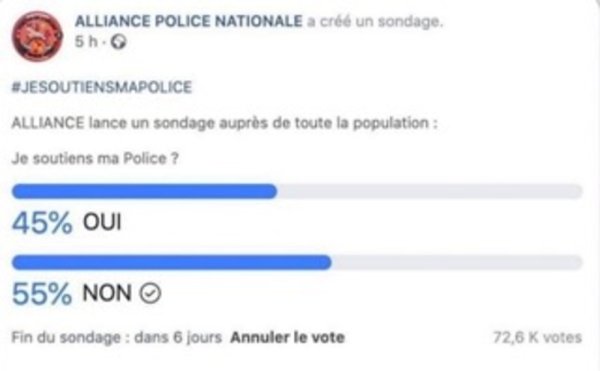 « Je soutiens ma police ? » Le syndicat Alliance supprime un sondage qui tourne à son désavantage