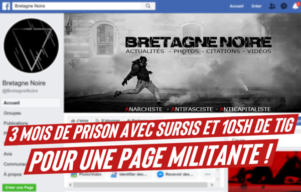 "Bretagne Noire" : 3 mois de prison avec sursis pour une page militante !