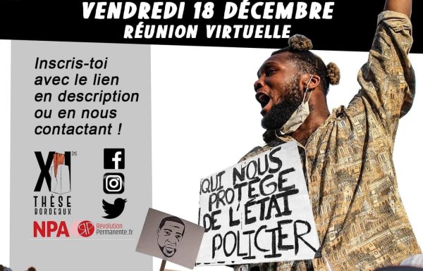 Bordeaux. Réunion publique NPA Jeunes : La jeunesse contre l'escalade autoritaire et islamophobe