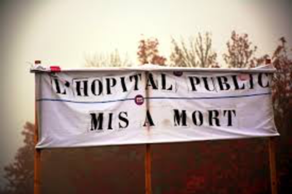Poutou à l'hôpital de Sotteville-les Rouen, ce samedi pour soutenir les grévistes de la faim