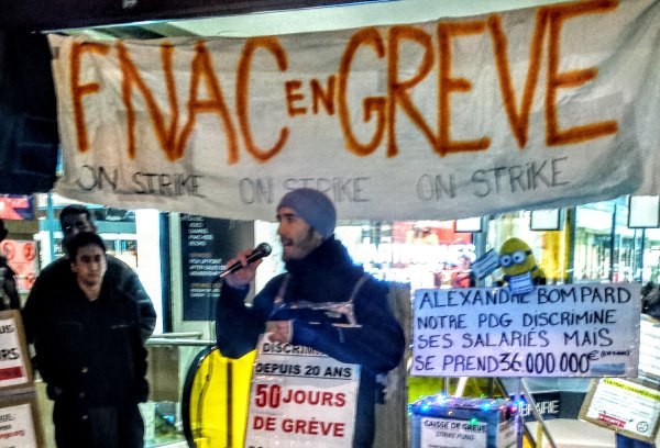 Vidéo. 50ème jour de grève à la Fnac, 100 % de réduction sur les salaires, 200 % de détermination
