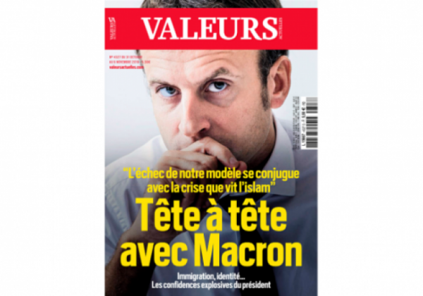 Valeurs Actuelles : Macron dans un journal d'extrême-droite… pour mieux tenter de se localiser au centre ?