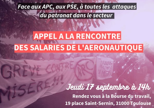 Toulouse. Des salariés appellent à une rencontre des travailleurs de l'aéronautique le 17 septembre