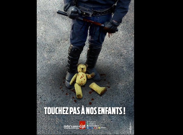 Castaner porte plainte contre une affiche d'Info'Com-CGT dénonçant les violences policières