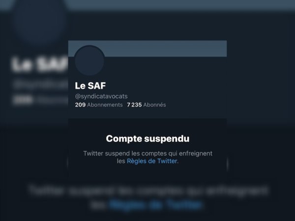 Twitter suspend le compte du Syndicat des avocats de France : un « acte grave »