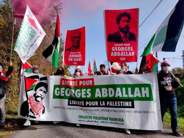 Rassemblement de soutien pour la libération de Georges Ibrahim Abdallah, plus vieux prisonnier politique français. 