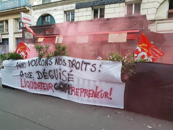 Grève à l'Hippopotamus de paris dans le 10éme arrondissement