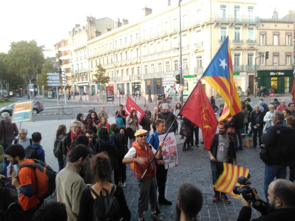 Rassemblement à Toulouse en solidarité avec la Catalogne