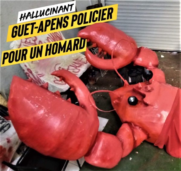 Vu sur Nantes Révoltée. 48H de cellule et un procès pour un homard géant en papier mâché 