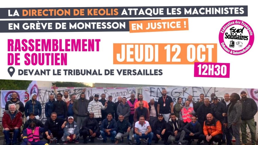 Les grévistes de Keolis assignés en justice : tous devant le tribunal de Versailles ce jeudi en solidarité !